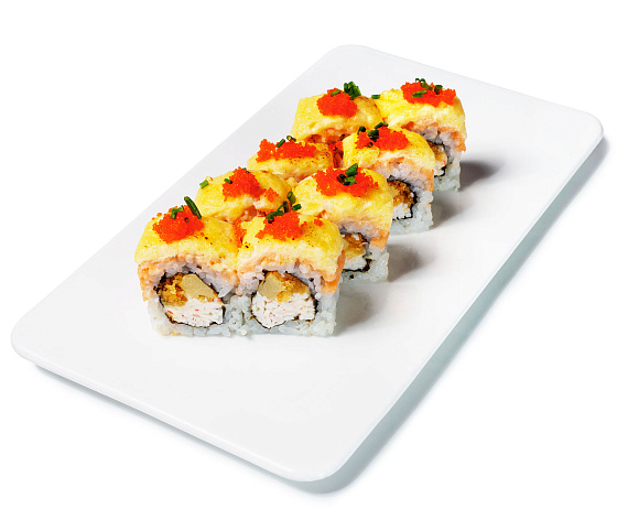 Ролл запеченный с лососем 1
